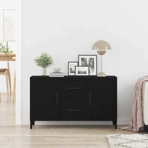 Schwarzes Sideboard in Eichen-Optik, 100 cm