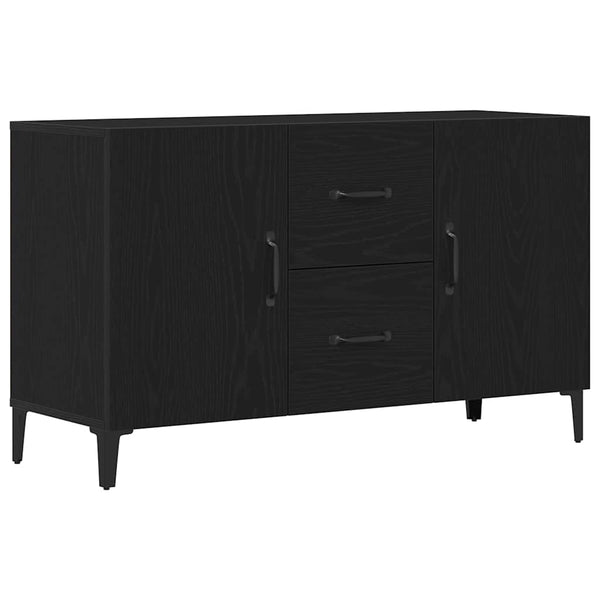 Schwarzes Sideboard in Eichen-Optik, 100 cm