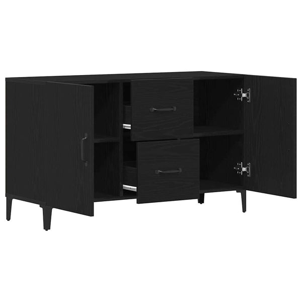 Schwarzes Sideboard in Eichen-Optik, 100 cm