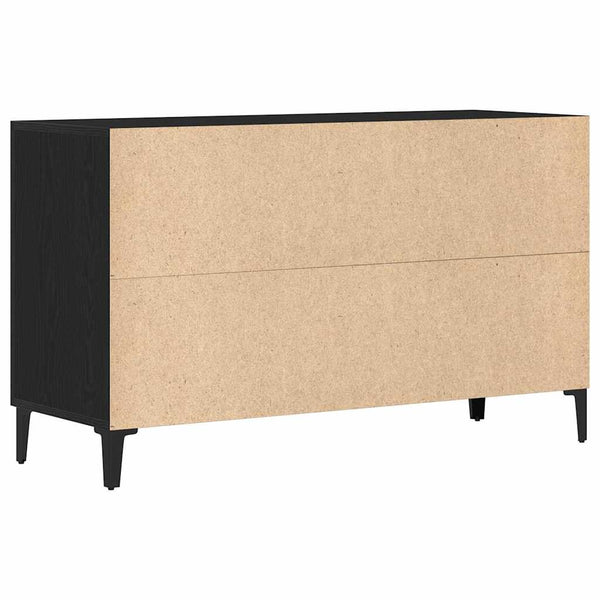 Schwarzes Sideboard in Eichen-Optik, 100 cm