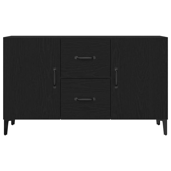 Schwarzes Sideboard in Eichen-Optik, 100 cm