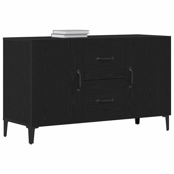 Schwarzes Sideboard in Eichen-Optik, 100 cm