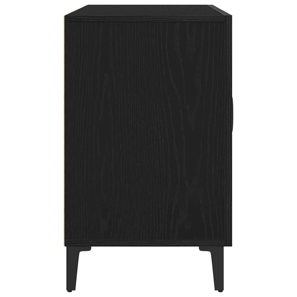 Schwarzes Sideboard in Eichen-Optik, 100 cm