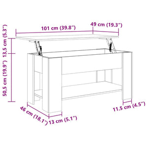 Couchtisch Schwarze Eiche 101x49 cm