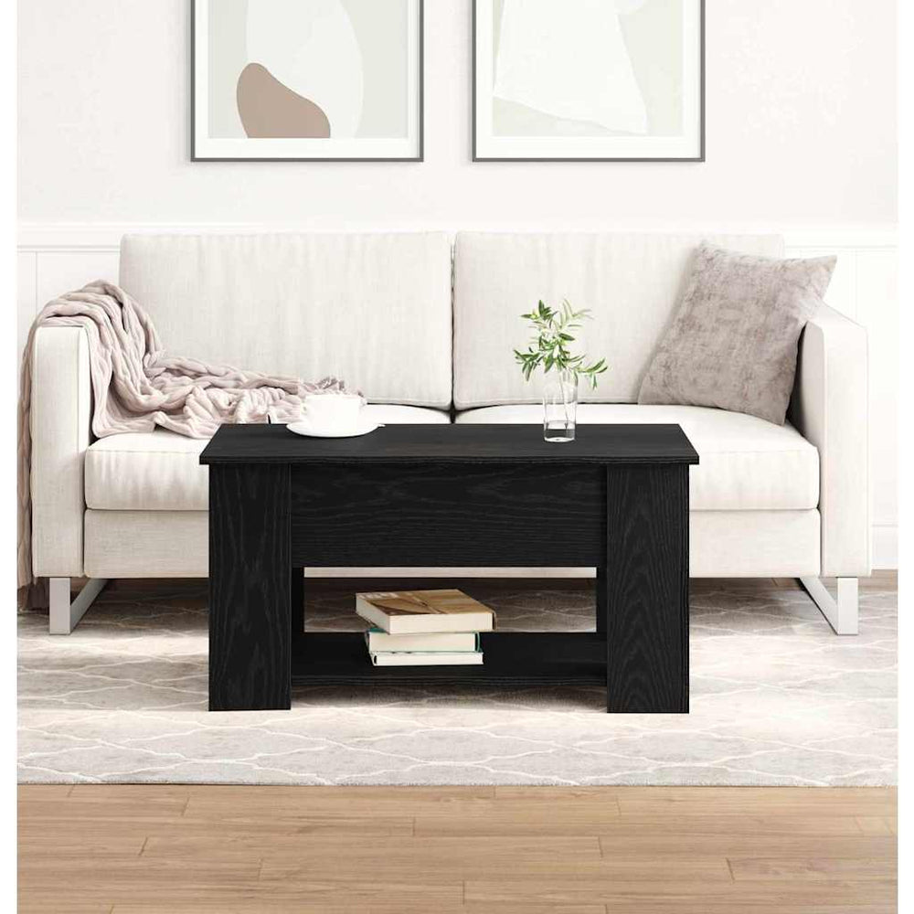 Schwarzer Couchtisch Eichenoptik