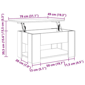 Schwarzer Couchtisch Eichenoptik