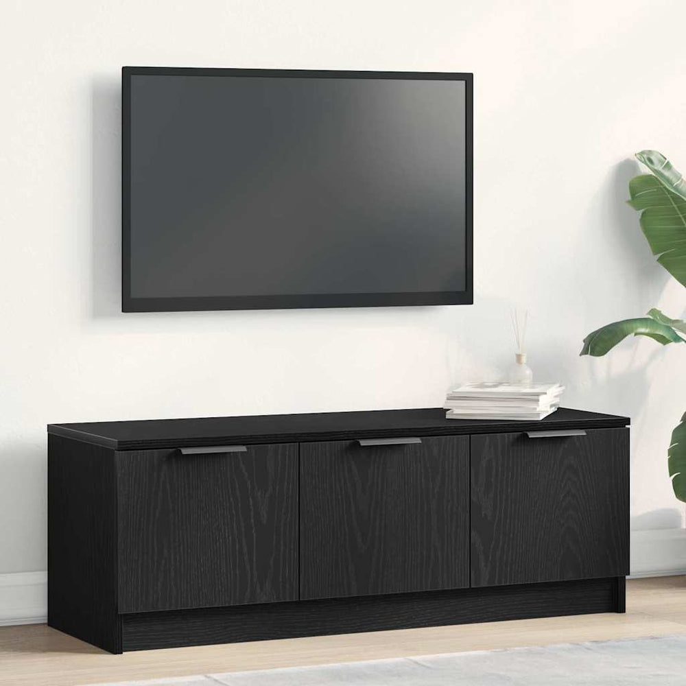 TV-Schrank Schwarz Eichen-Optik 102 cm
