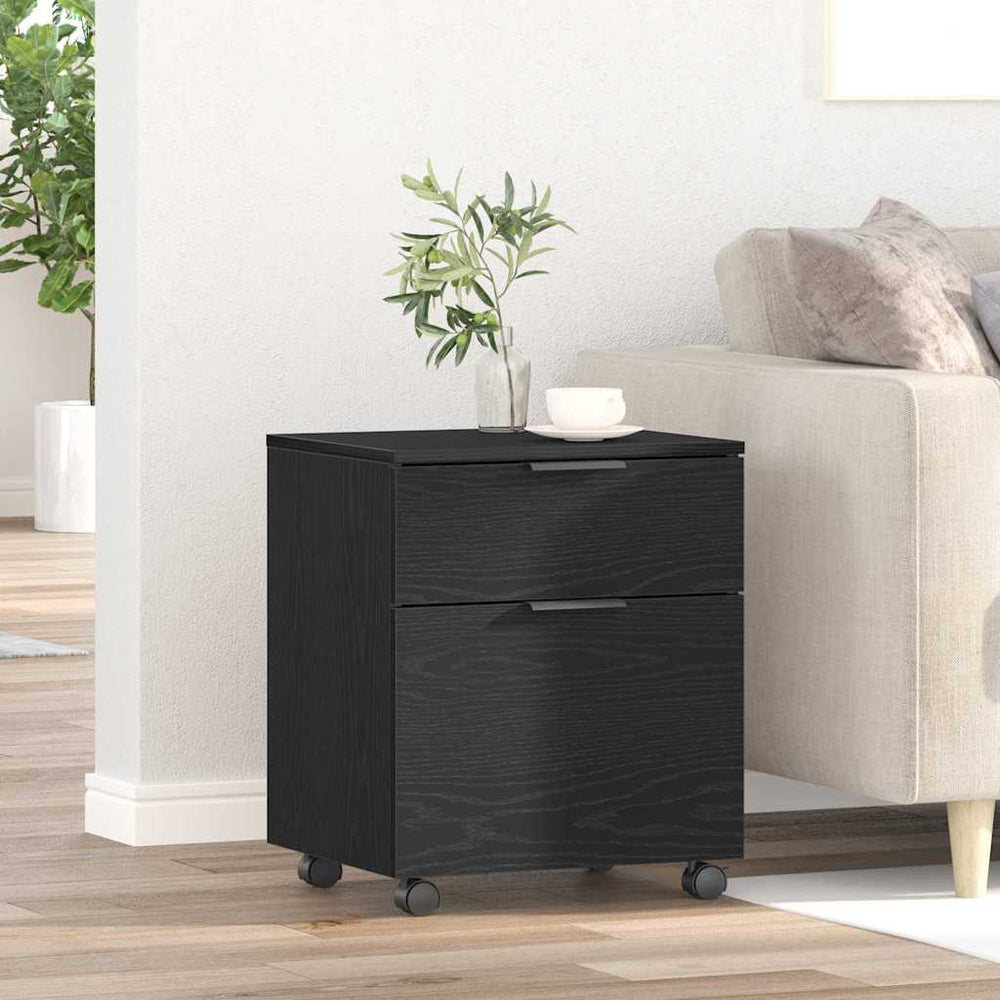 Aktenschrank Schwarz Eichenoptik 45x38x54cm