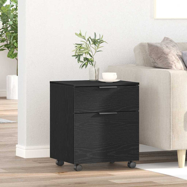 Aktenschrank Schwarz Eichenoptik 45x38x54cm