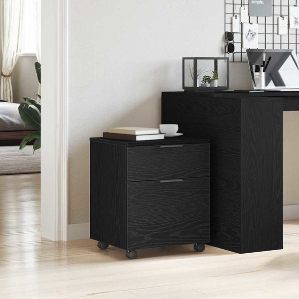 Aktenschrank Schwarz Eichenoptik 45x38x54cm
