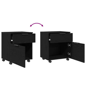 Aktenschrank Schwarz Eichenoptik 45x38x54cm