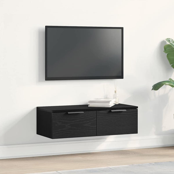 Wandschrank Schwarz Eiche Optik 68x30x20cm