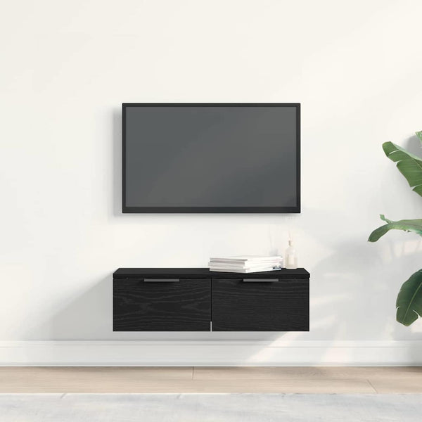 Wandschrank Schwarz Eiche Optik 68x30x20cm