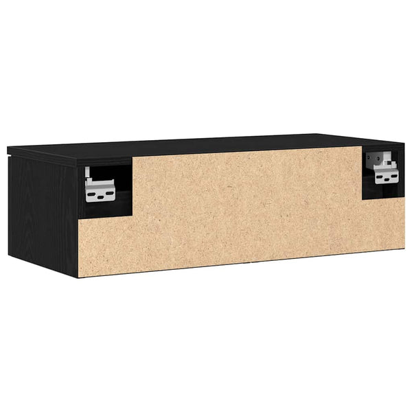 Wandschrank Schwarz Eiche Optik 68x30x20cm