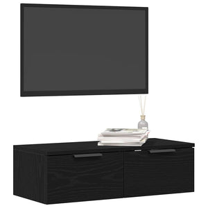 Wandschrank Schwarz Eiche Optik 68x30x20cm