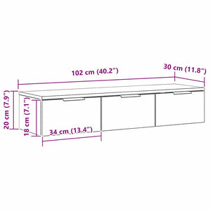Wandschrank Schwarz Eiche 102 cm