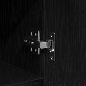 Schuhschrank Schwarz Eichenoptik mit Regal