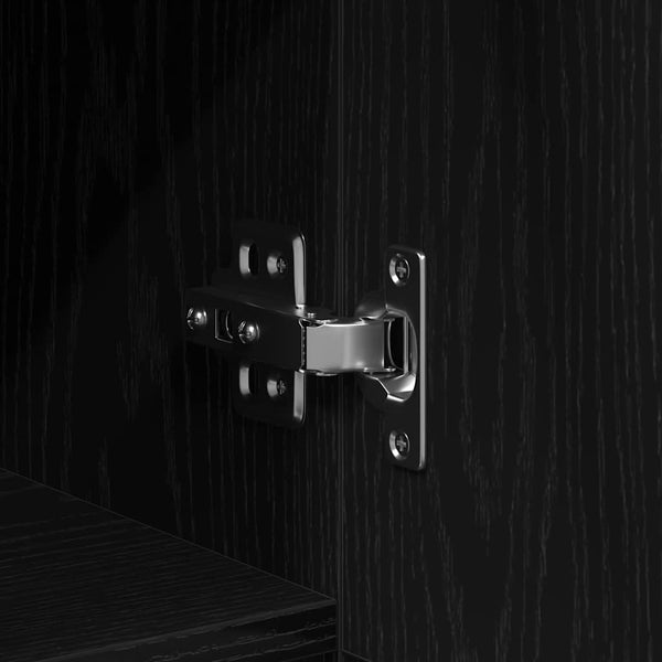 Schuhschrank Schwarz Eichenoptik mit Regal