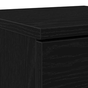Schuhschrank Schwarz Eichenoptik mit Regal