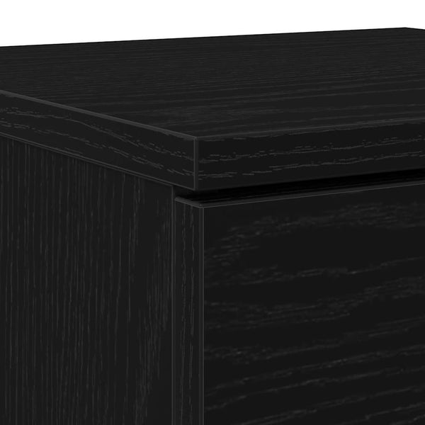 Schuhschrank Schwarz Eichenoptik mit Regal