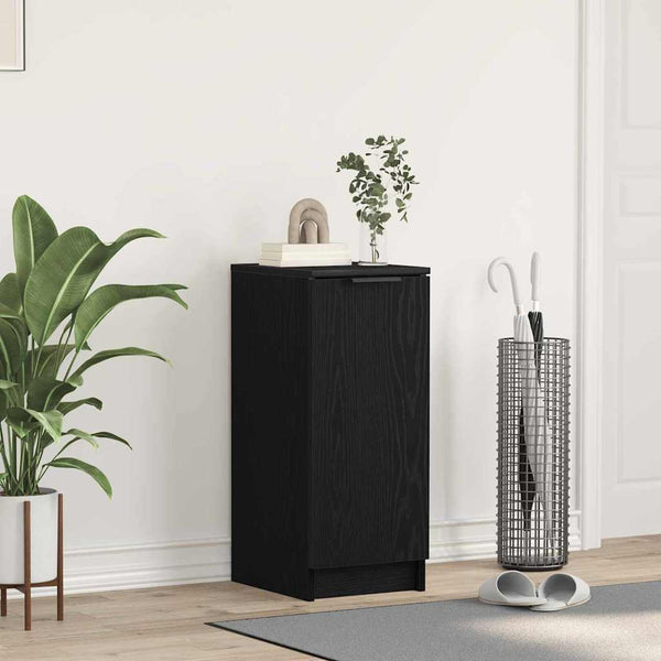 Schuhschrank Schwarz Eichenoptik mit Regal