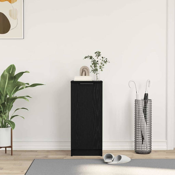 Schuhschrank Schwarz Eichenoptik mit Regal