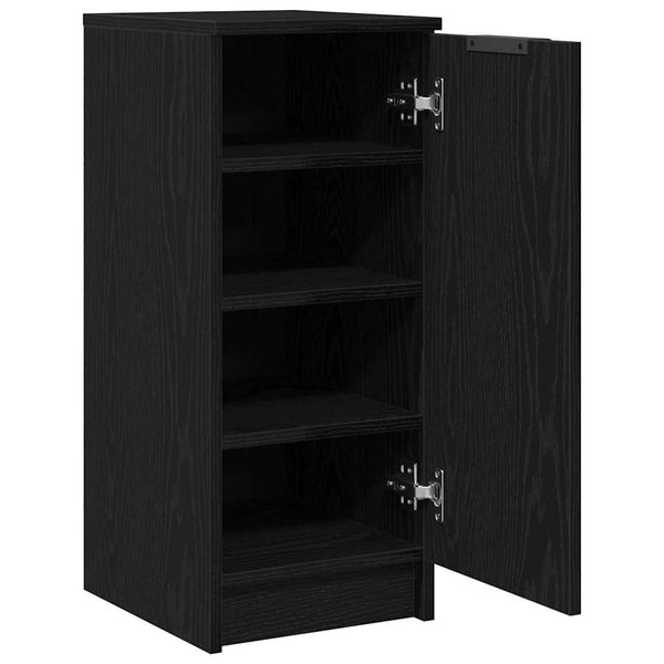 Schuhschrank Schwarz Eichenoptik mit Regal
