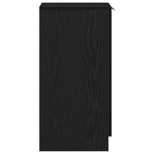 Schuhschrank Schwarz Eichenoptik mit Regal