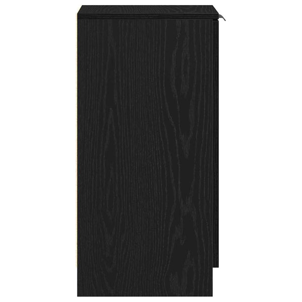Schuhschrank Schwarz Eichenoptik mit Regal