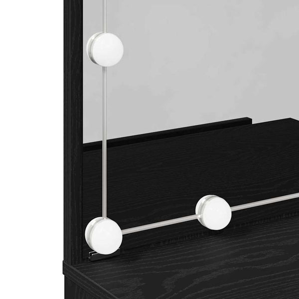 Schminktisch mit Regal Schwarz Eichen-Optik