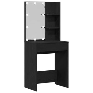 Schminktisch mit Regal Schwarz Eichen-Optik