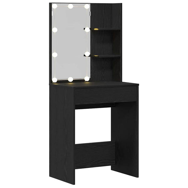 Schminktisch mit Regal Schwarz Eichen-Optik