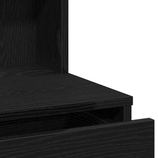 vidaXL Coiffeuse avec étagère Noir aspect chêne 74,5 x 40 x 141 cm
