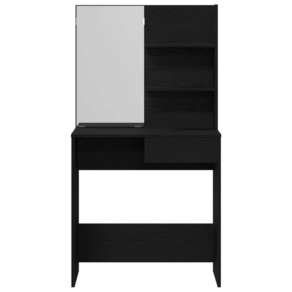 vidaXL Coiffeuse avec étagère Noir aspect chêne 74,5 x 40 x 141 cm