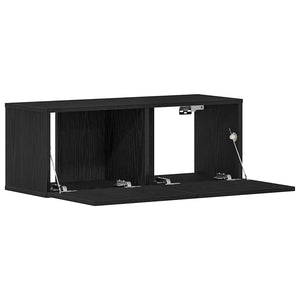 TV-Schrank 2er Set Schwarz Eichenoptik