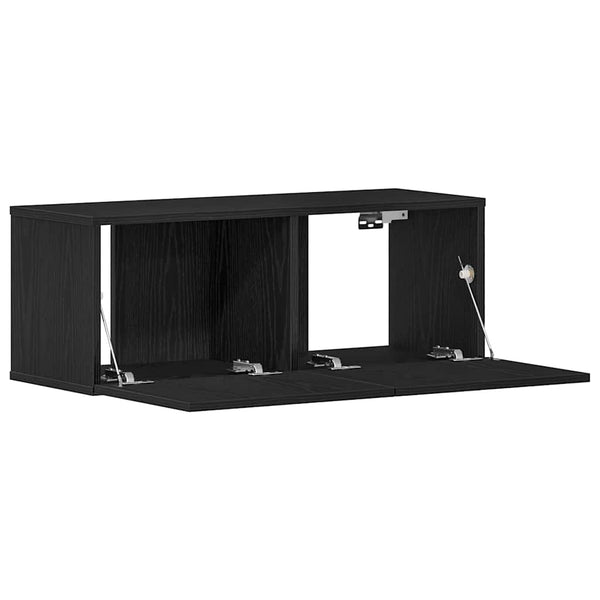 TV-Schrank 2er Set Schwarz Eichenoptik