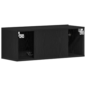 TV-Schrank 2er Set Schwarz Eichenoptik