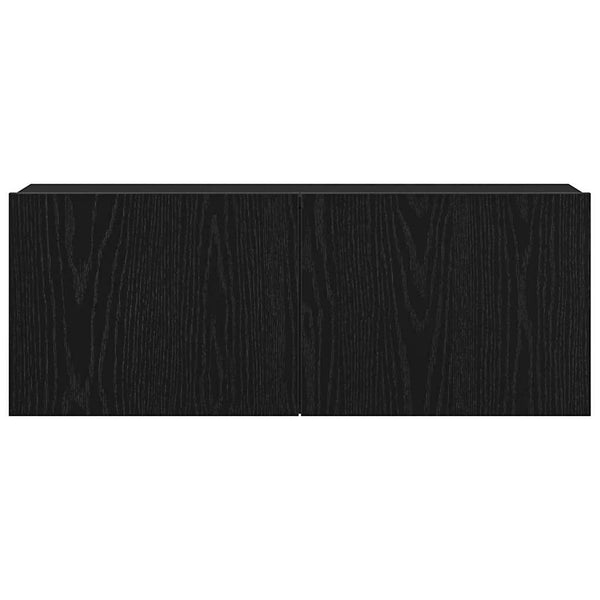 TV-Schrank 2er Set Schwarz Eichenoptik