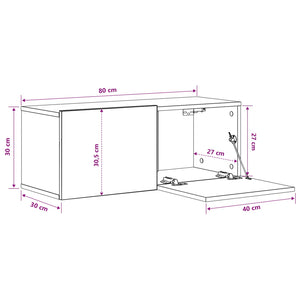 TV-Schrank 2er Set Schwarz Eichenoptik