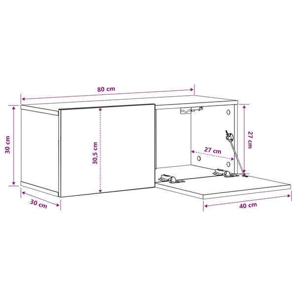 TV-Schrank 2er Set Schwarz Eichenoptik