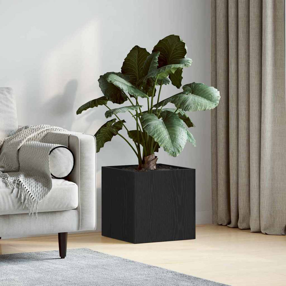 vidaXL Jardinière Bois noir aspect chêne 40 x 40 x 40 cm
