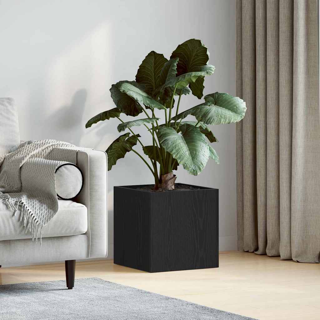 Blumentopf Schachtel Eichen-Optik Schwarz 40x40x40cm