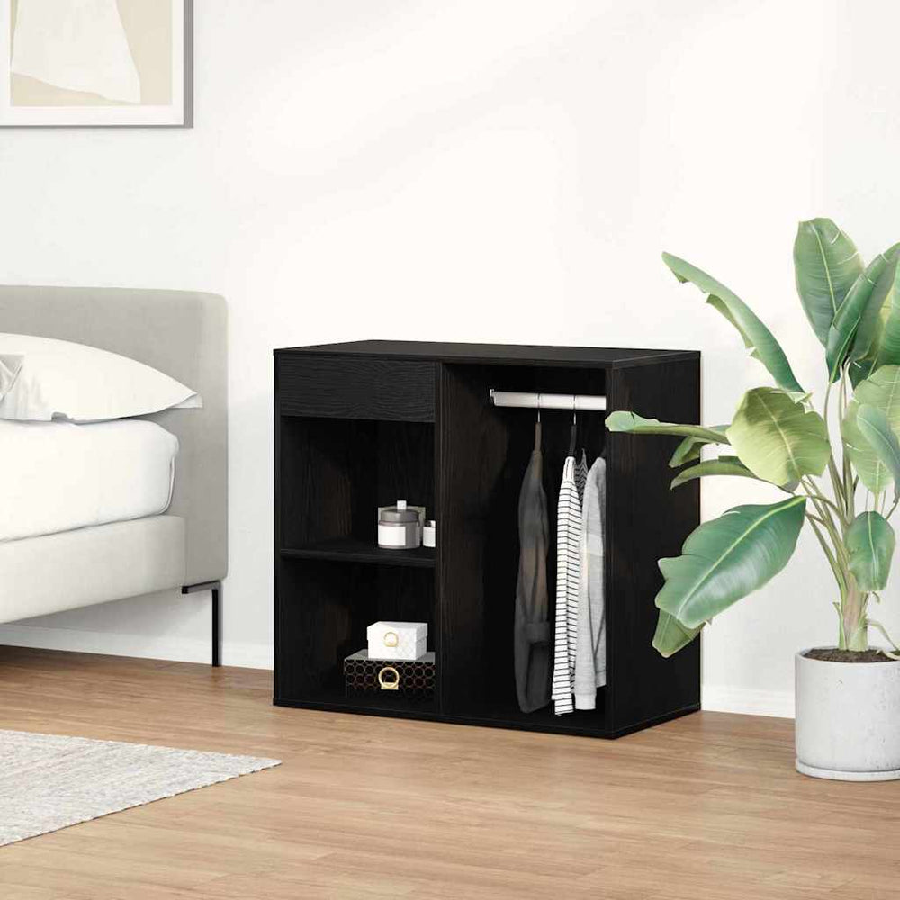 Kosmetikschrank mit Regal Schwarz Eichen-Optik