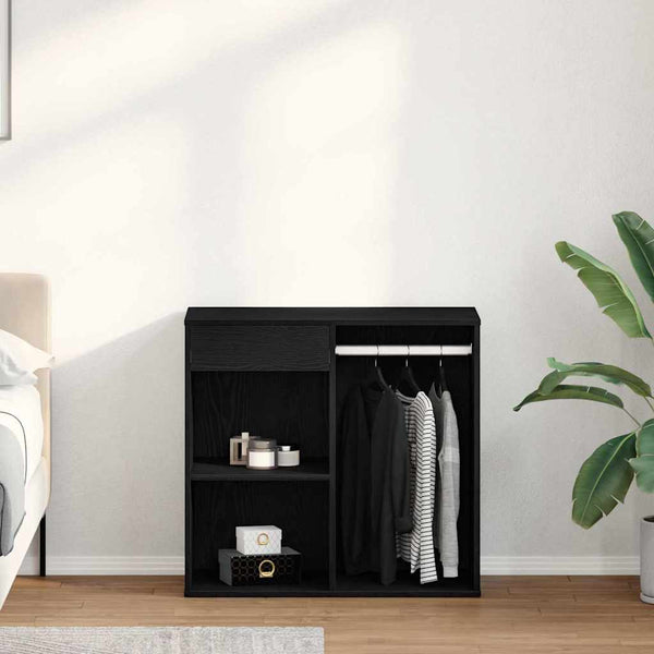 Kosmetikschrank mit Regal Schwarz Eichen-Optik