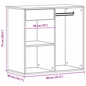 Kosmetikschrank mit Regal Schwarz Eichen-Optik