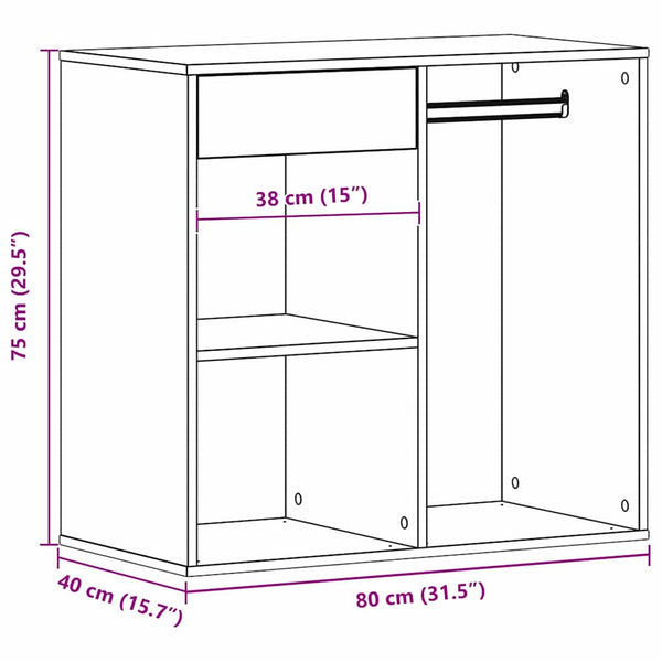 Kosmetikschrank mit Regal Schwarz Eichen-Optik