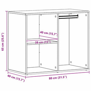 Kosmetikschrank mit Regal, Schwarz Eichen-Optik