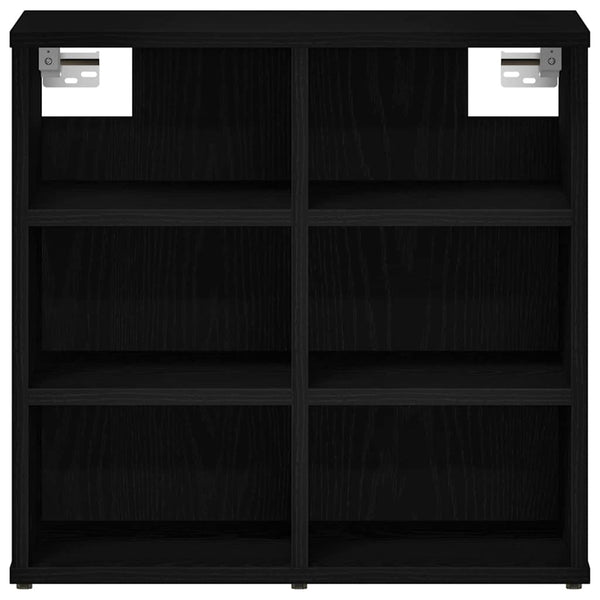 Schuhschrank Schwarz Eichenoptik mit Regal