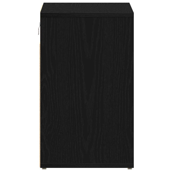 Schuhschrank Schwarz Eichenoptik mit Regal