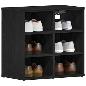 Schuhschrank 2er Set Eichen-Optik Schwarz
